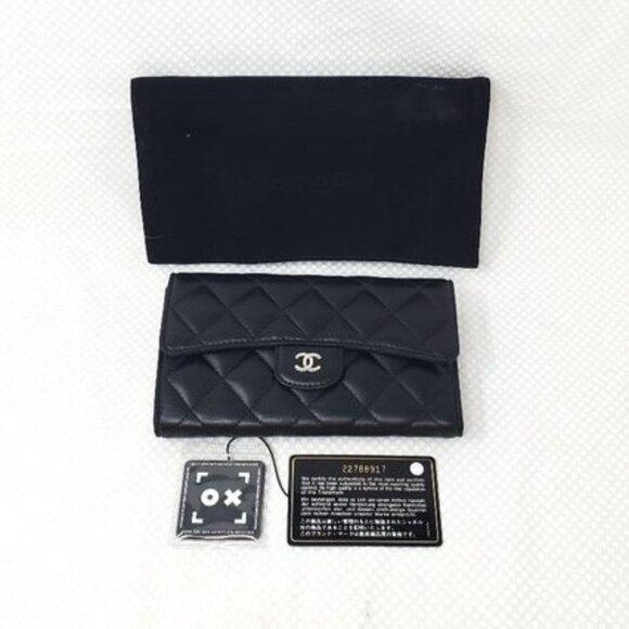 Chanel Lambskin Quilted Flap Wallet w/ Dust Bag & Legit ID - Picture 1 of 16
